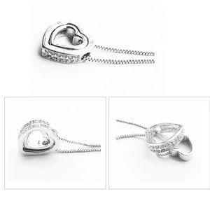 18K Silver Double Heart Chain